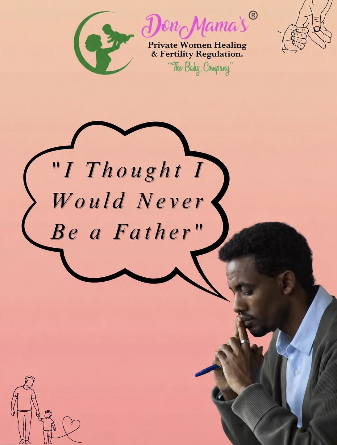 DonMama Seba promotional graphic on the journey toward fatherhood