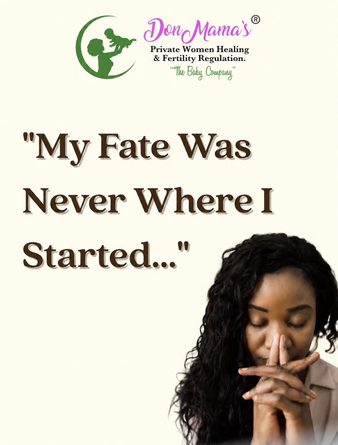 DonMama Seba promotional graphic showing a woman in reflection